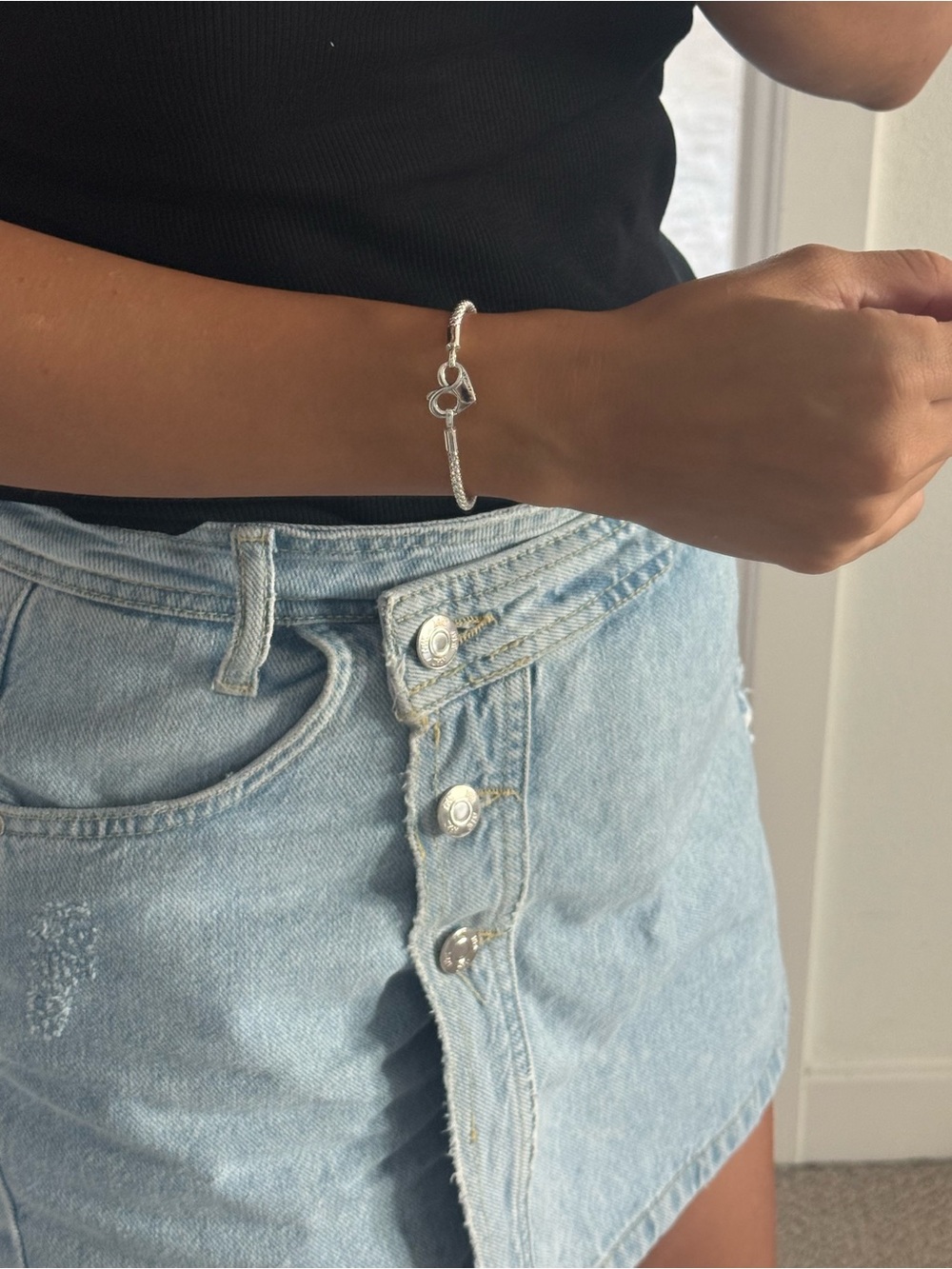 Pandora Sterling Silver Heart Link Mesh Bracelet - Silver